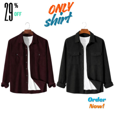 2 Pis Corduroy Fabric Shirt
